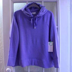 Danskin Violet Royale Color Soft Fleece Hoodie Sweatshirt~